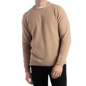 Soft Cloth Crewneck Merino Wool Jersey Sweatshirt Sweater Dark Vicuna